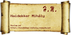 Haidekker Mihály névjegykártya